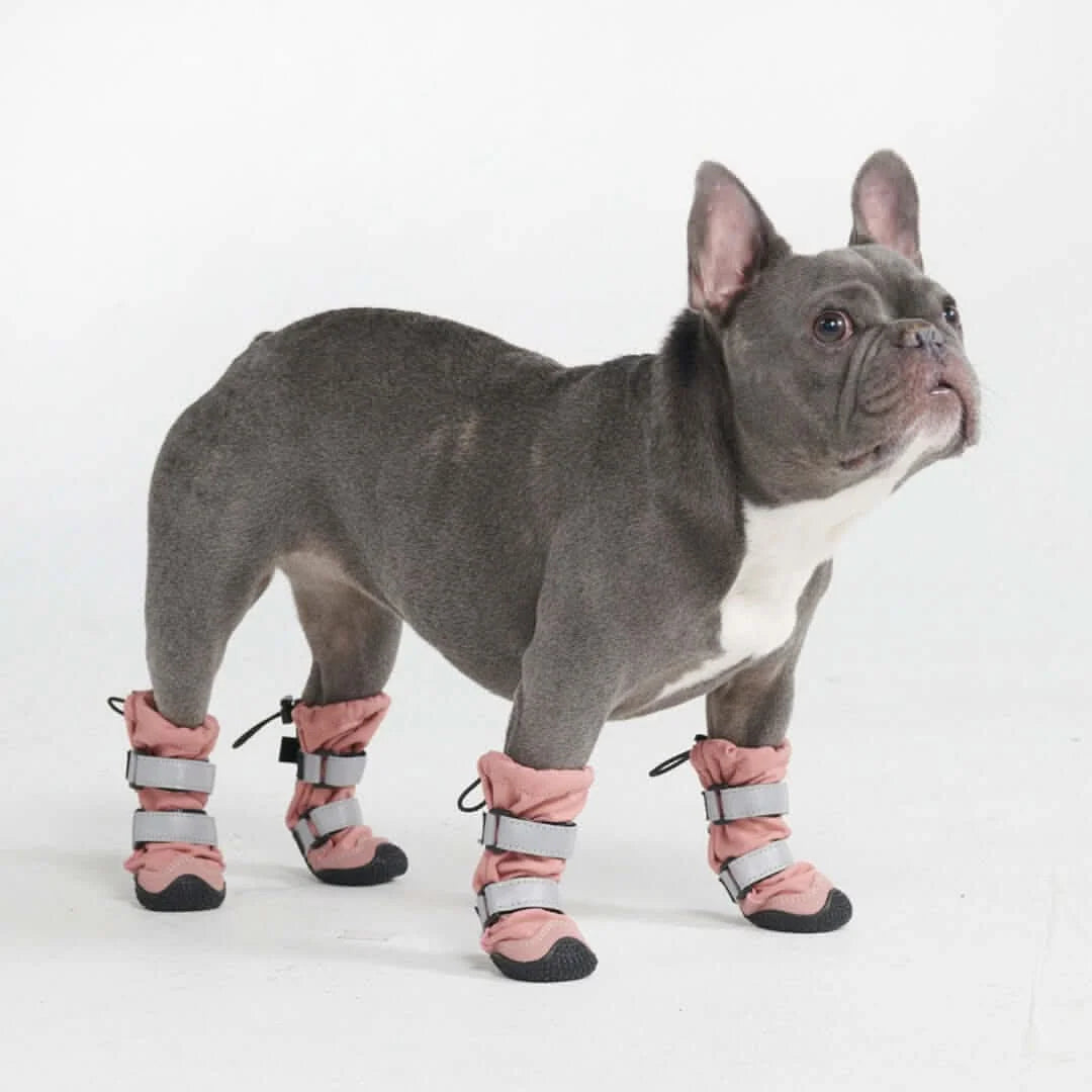 Dog Boots with Water-Resistant Exterior, Reflective Straps and Secure Velcro Fit for Snow, Salt and Rough Ground