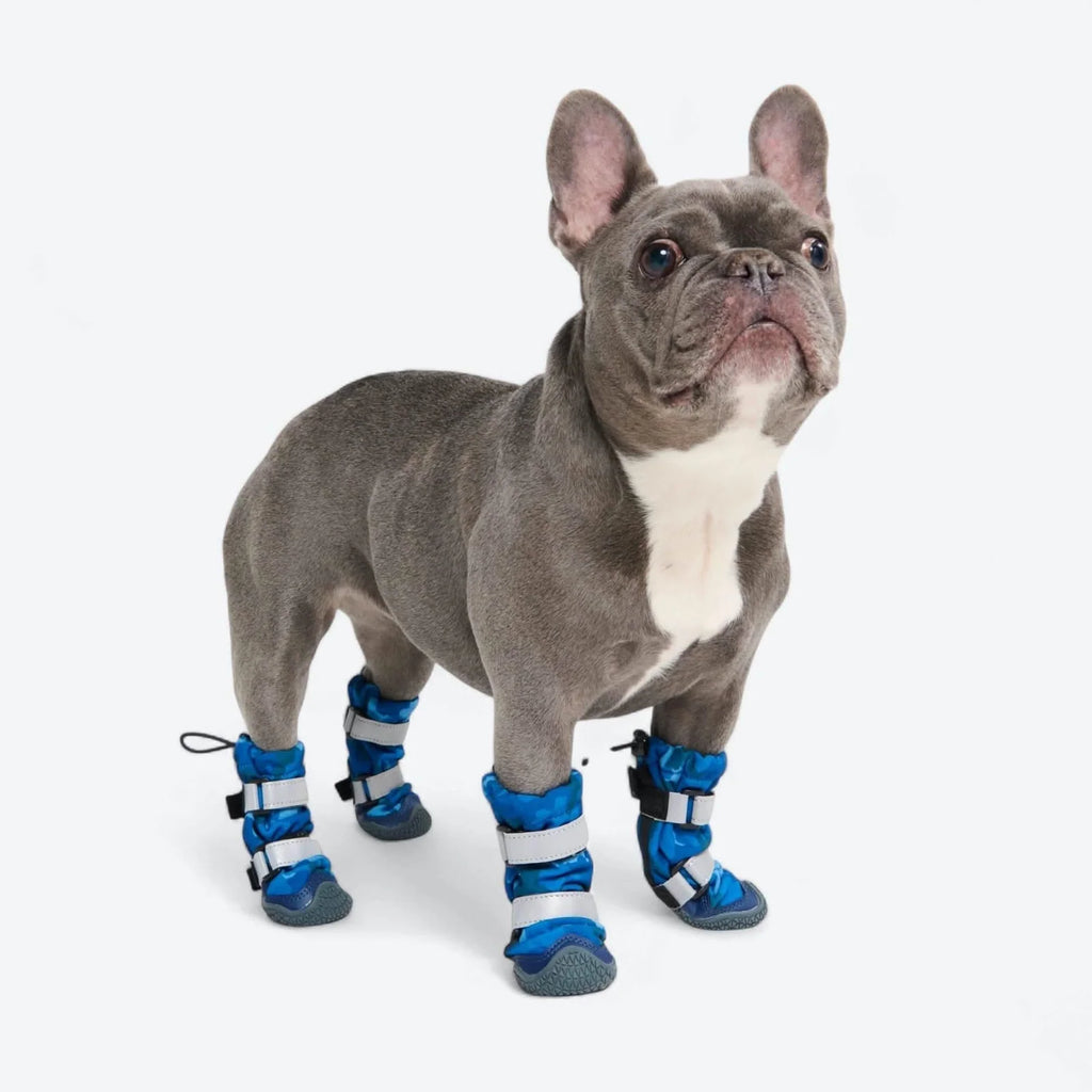 Dog Boots with Water-Resistant Exterior, Reflective Straps and Secure Velcro Fit for Snow, Salt and Rough Ground