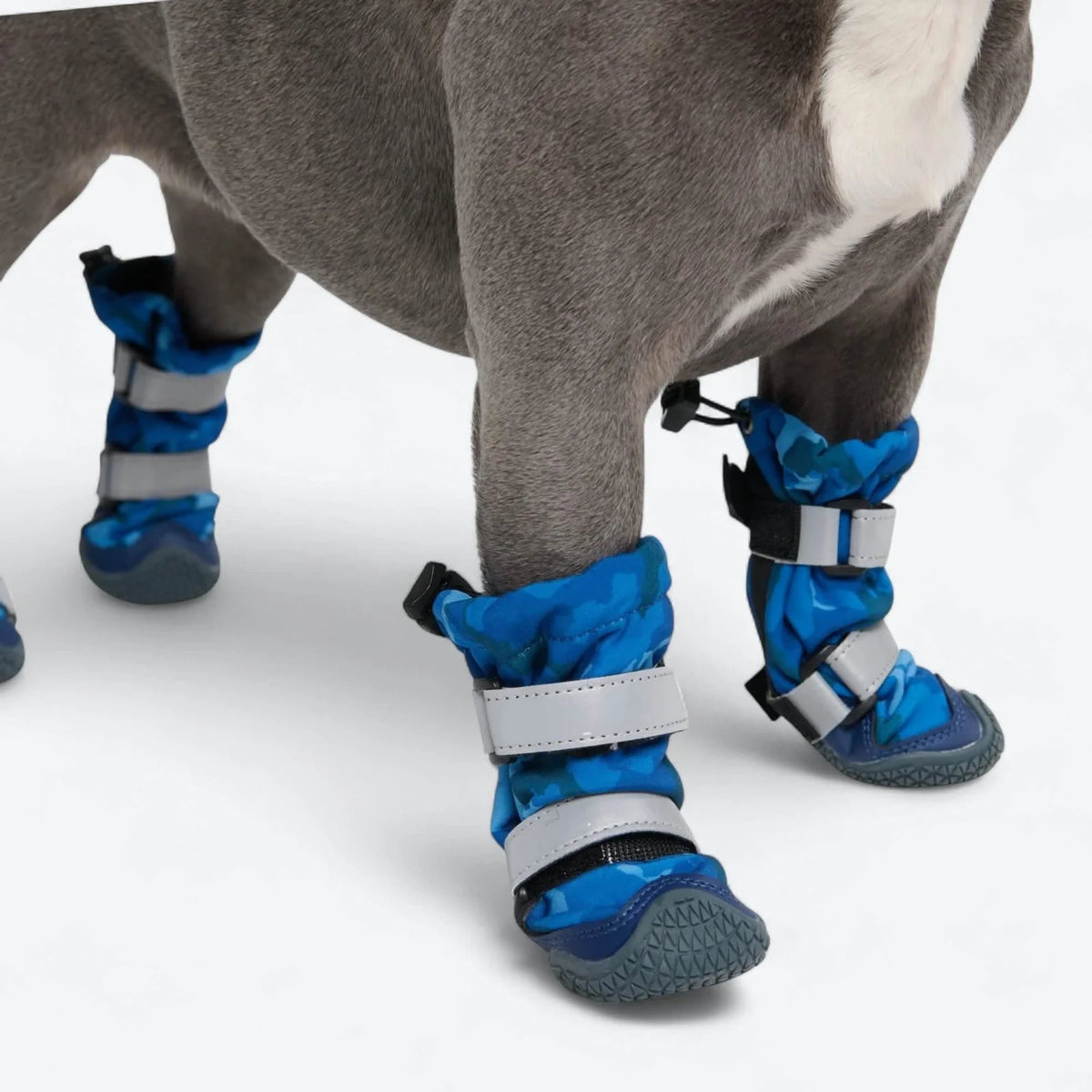 Dog Boots with Water-Resistant Exterior, Reflective Straps and Secure Velcro Fit for Snow, Salt and Rough Ground