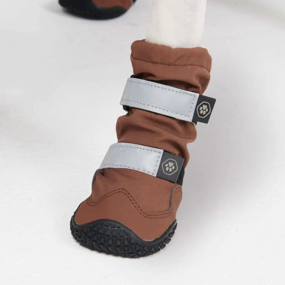 Dog Boots with Water-Resistant Exterior, Reflective Straps and Secure Velcro Fit for Snow, Salt and Rough Ground