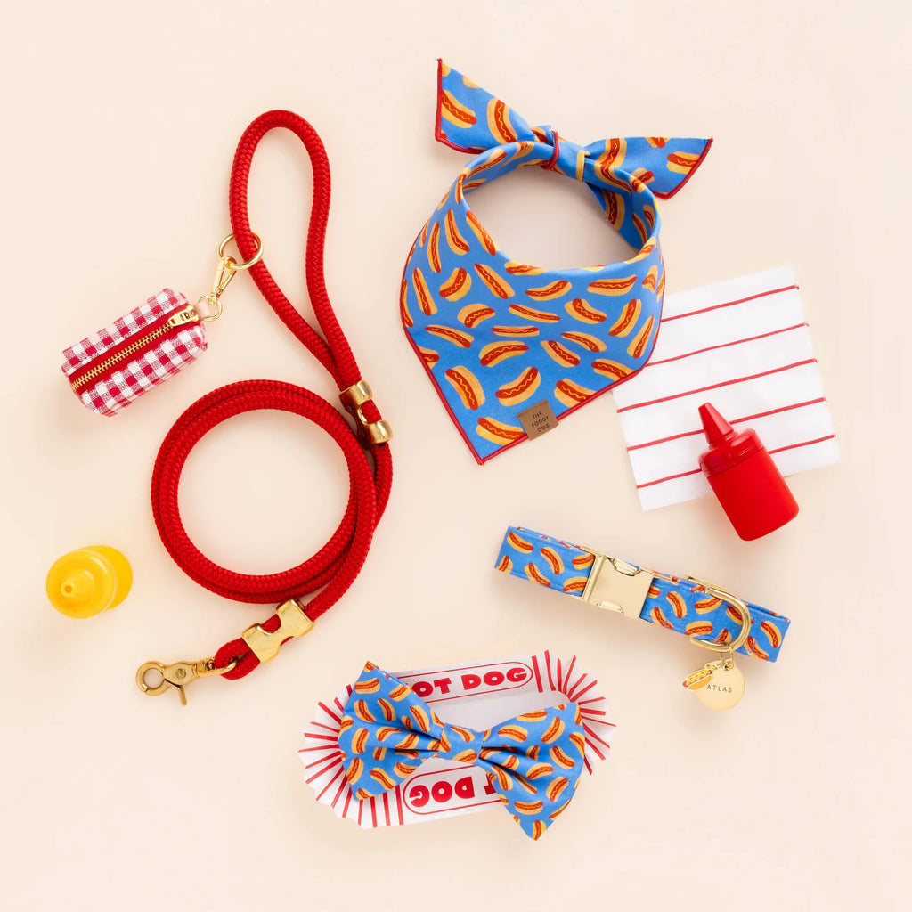 Dog Bow Tie Collar Accessory with Removable Two-Loop Design in Small or Large Sizes · Removable bow tie accessory
