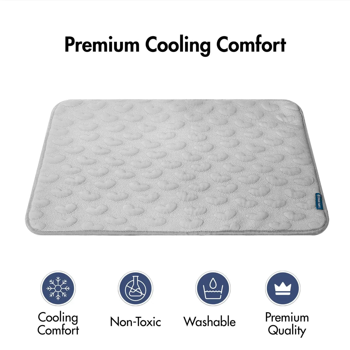 Dog Cooling Mat in Hearts Grey