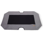 Dog Cot Replacement Cover, X-Large 32” X 50”-Gray/Black
