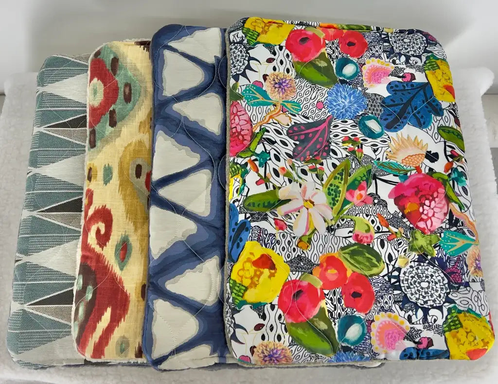 Dog Crate Bed Packs in Assorted Berber and Patterned Fabrics with Four Quilted Layers and No Loose Stuffing