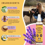 Dog Deodorizing Spray for Sensitive Skin with Gentle Aromatherapy, Detangling and Conditioning Care Between Baths