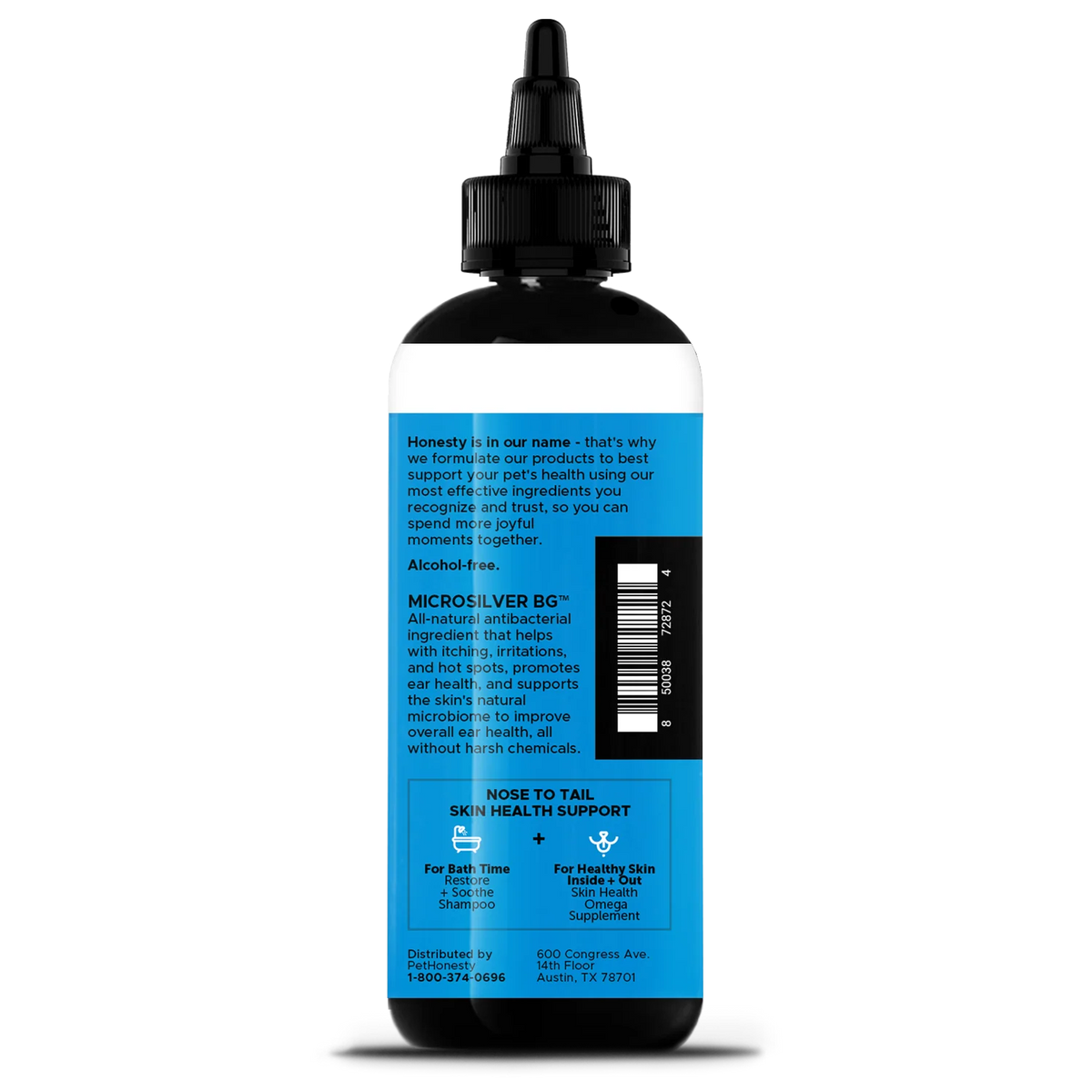 Dog Ear Cleaner Solution, 4 Ounce Pet Ear Rinse with MicroSilver BG, Aloe and Lavender for Routine Ear Care