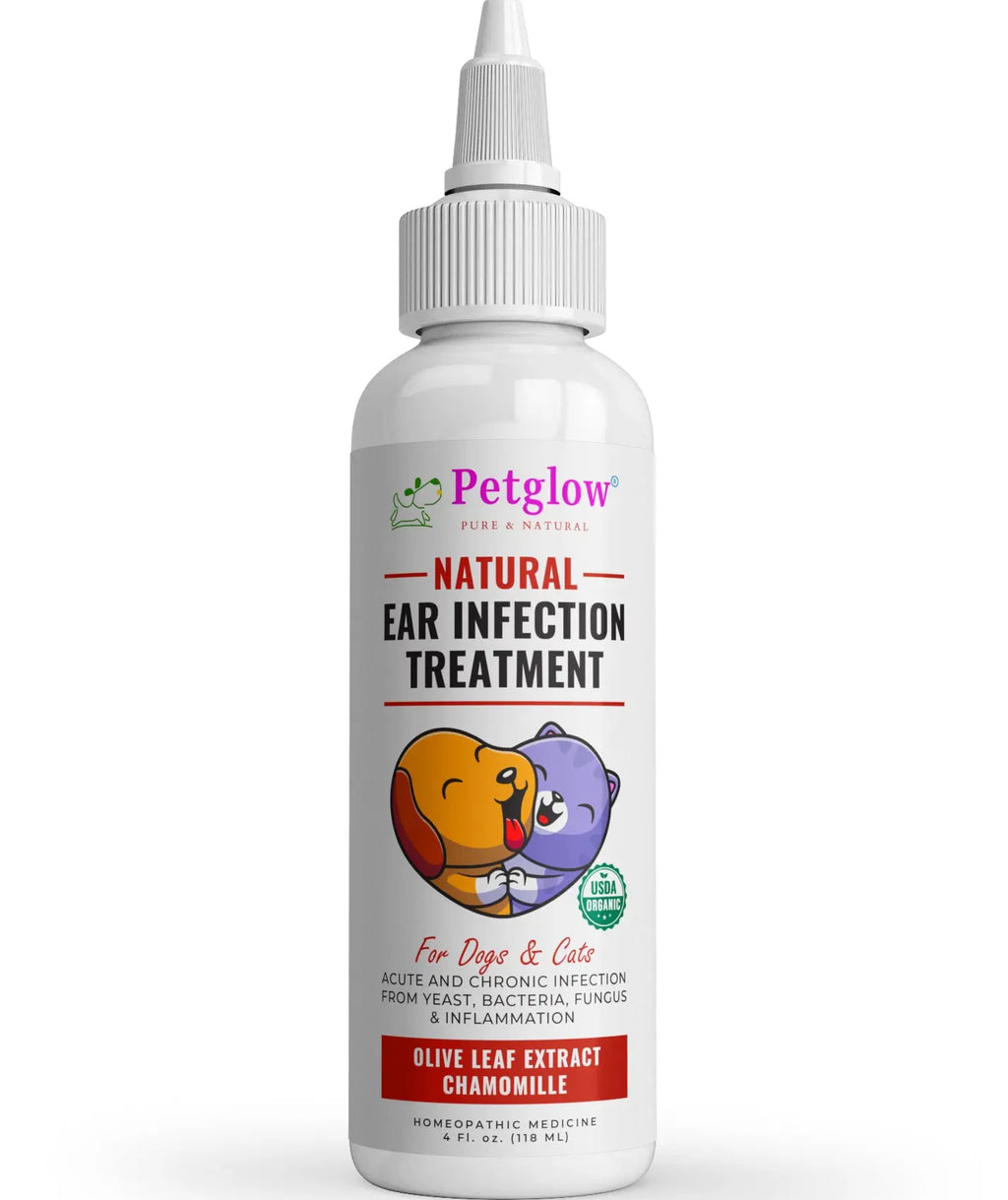 Dog Ear Drops for Yeast, Bacterial and Fungal Ear Care with Olive Extract and Chamomilla · Pet Ear Drops