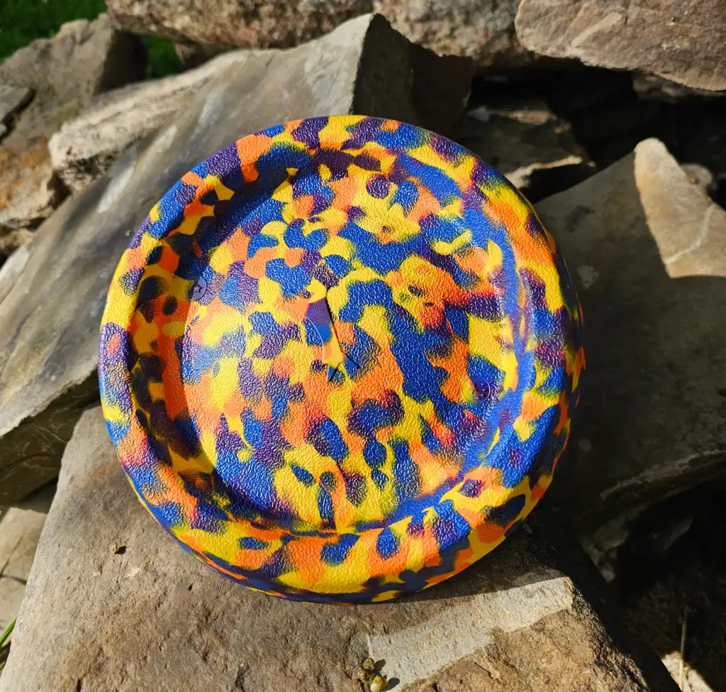 Dog Frisbee Foam Flying Disc for Outdoor Fetch, Soft Lightweight Water-Floating Design in Bright Color — Confetti