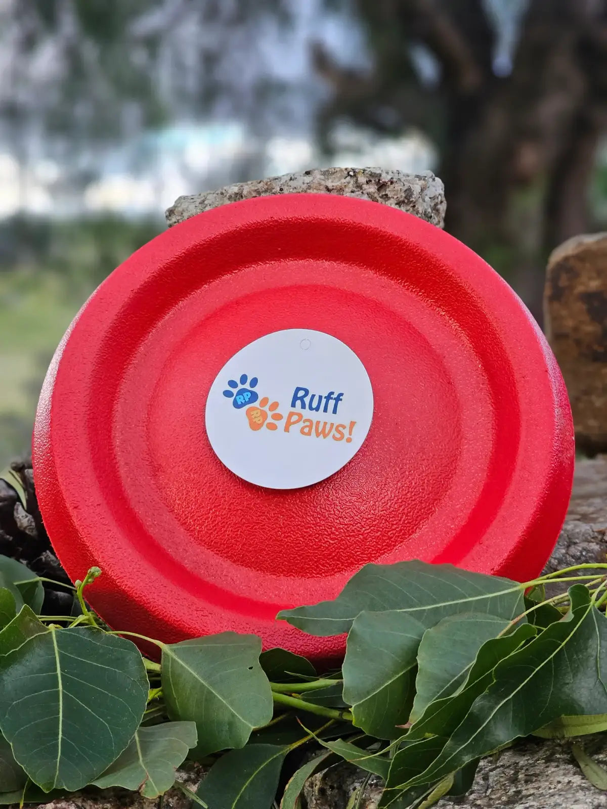 Dog Frisbee Foam Flying Disc for Outdoor Fetch, Soft Lightweight Water-Floating Design in Bright Color — Cherry Red