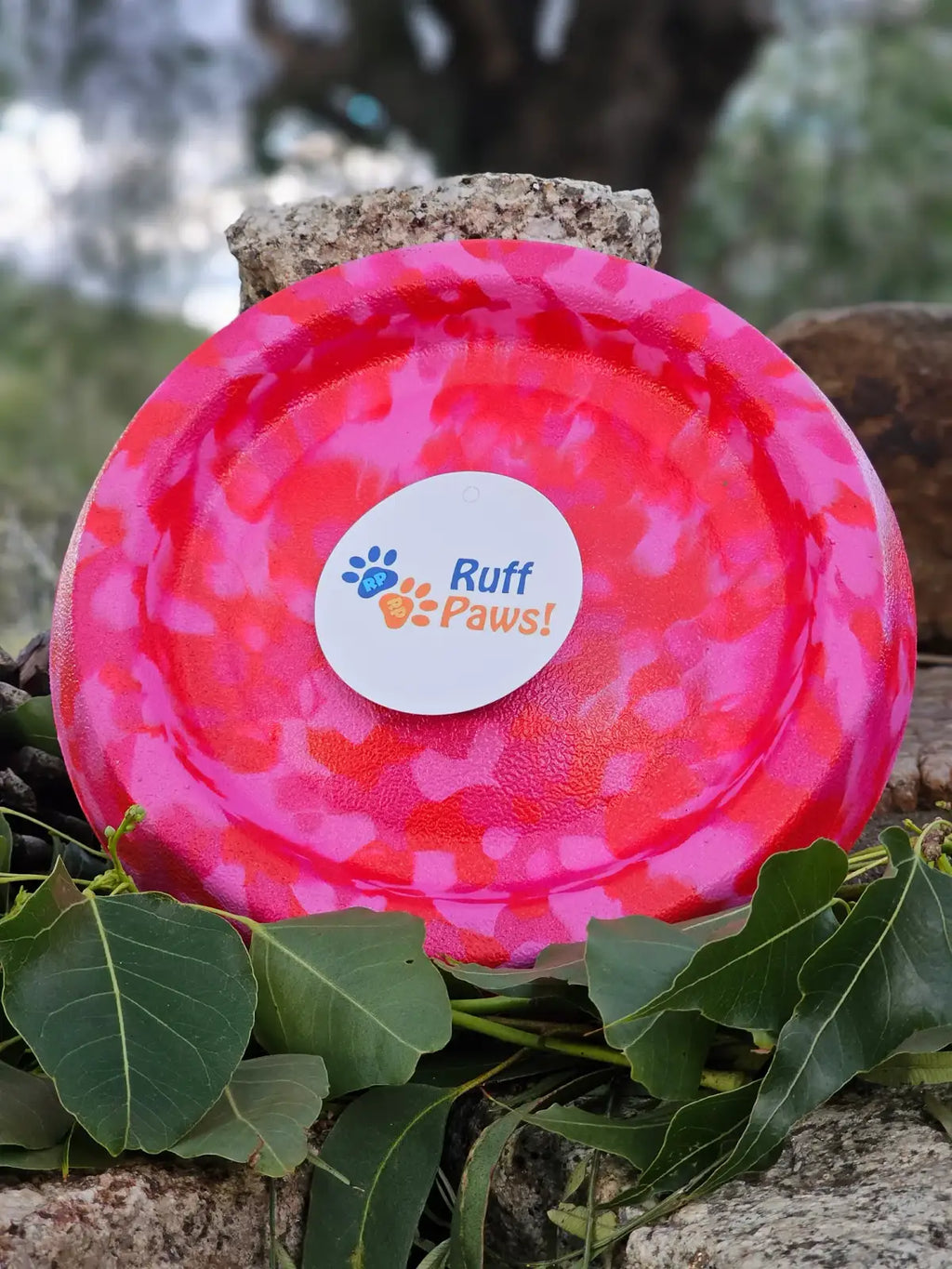 Dog Frisbee Foam Flying Disc for Outdoor Fetch, Soft Lightweight Water-Floating Design in Bright Color — Pink/Red