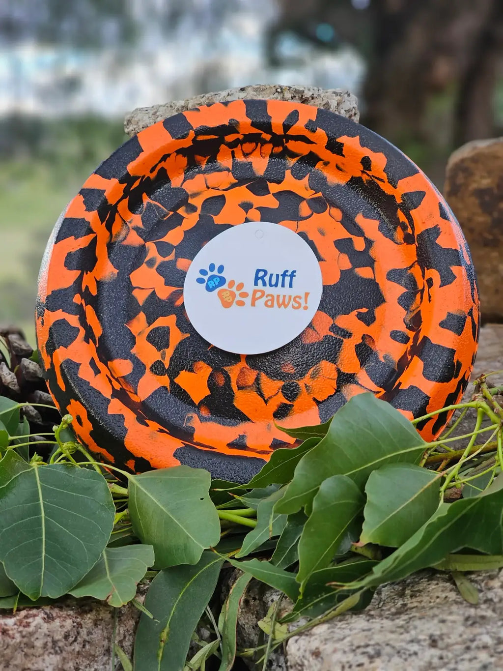 Dog Frisbee Foam Flying Disc for Outdoor Fetch, Soft Lightweight Water-Floating Design in Bright Color — Orange/Black