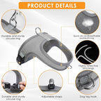 Dog Harness and Leash Set with Reflective Stitching and Breathable Mesh Lining for Everyday Walks