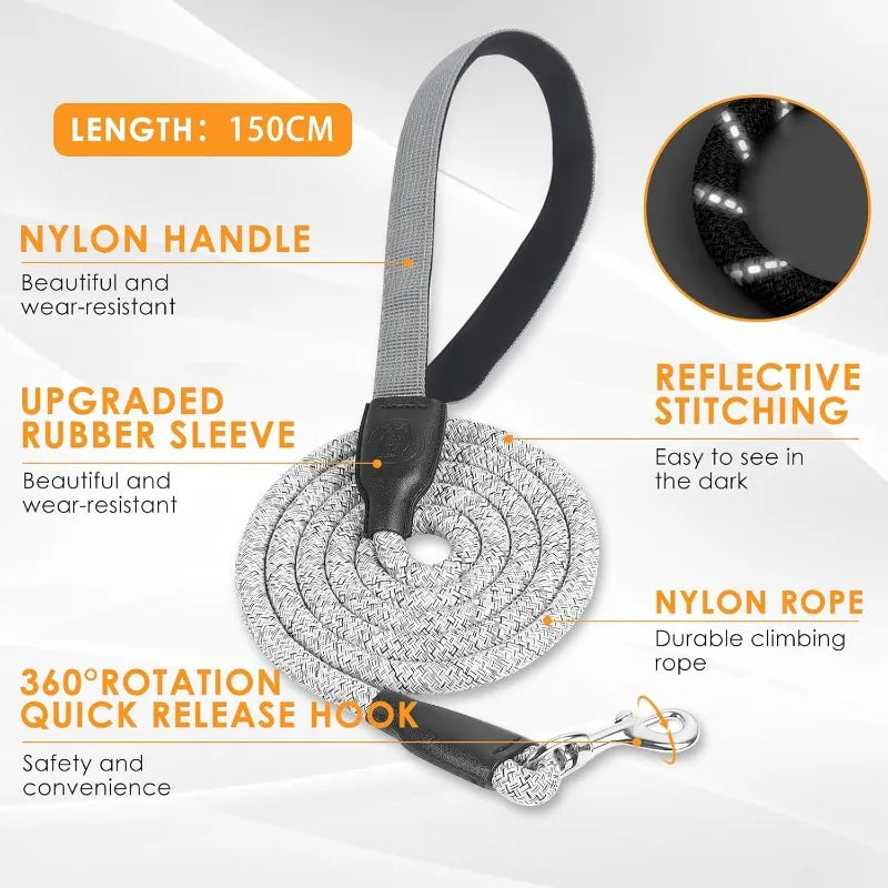 Dog Harness and Leash Set with Reflective Stitching and Breathable Mesh Lining for Everyday Walks