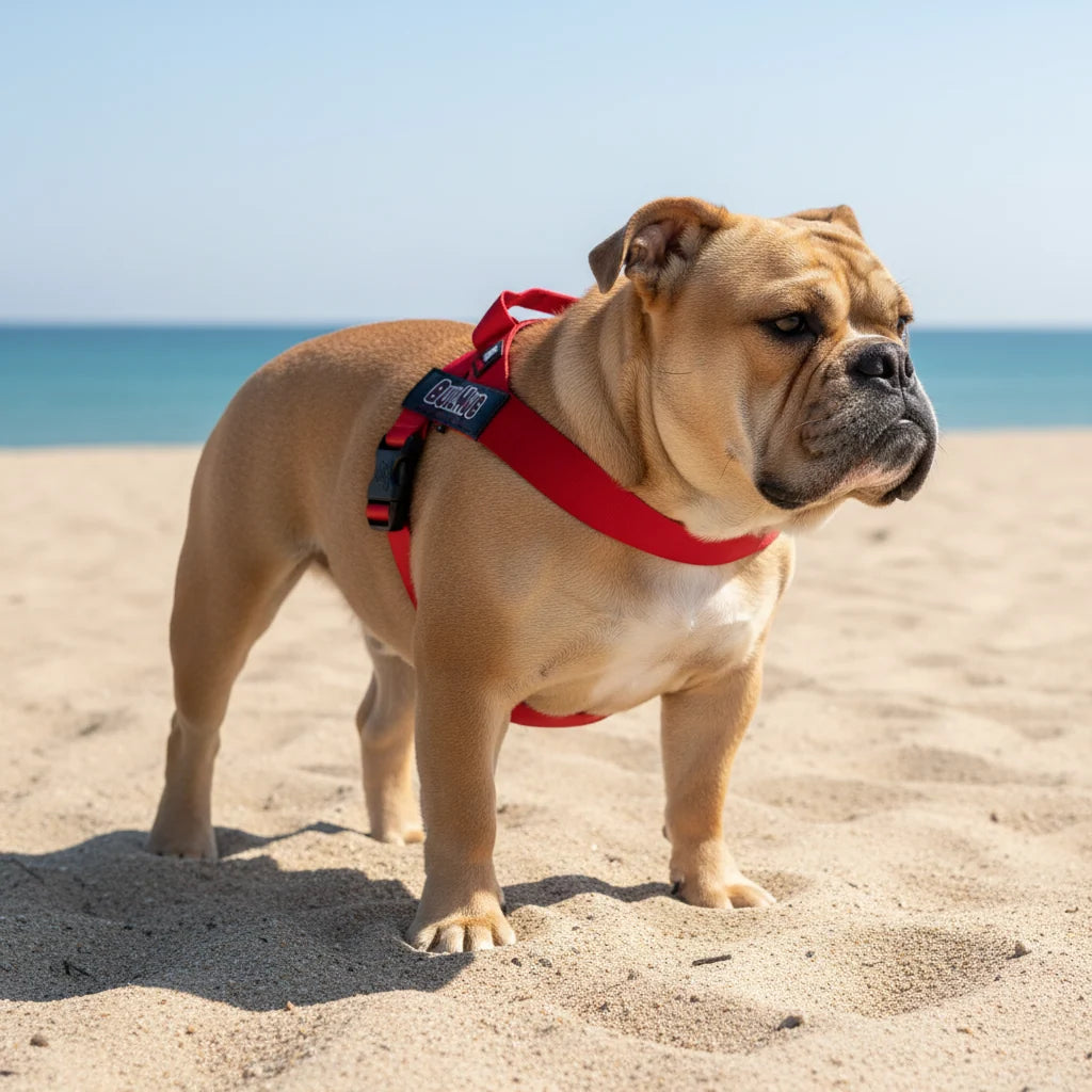 Dog Harness in Fire Truck Red