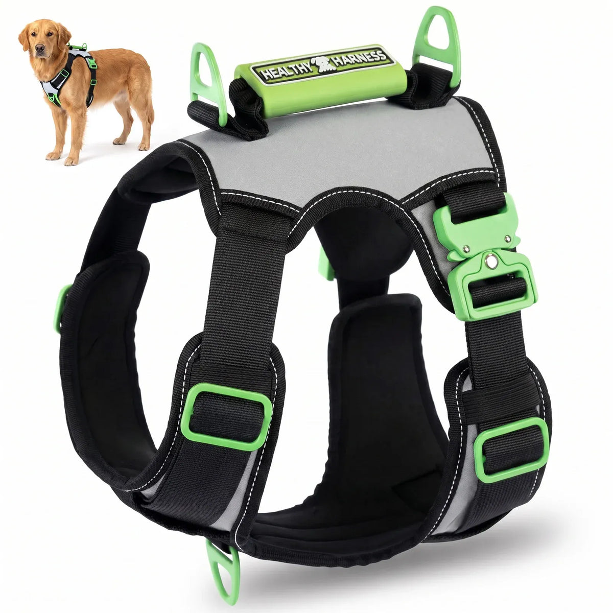 Dog Harness with No-Pull Control, Reflectiv — XS / Silver / S / Silver / M / Silver / L / Silver / XL / Silver / 2XL / Silver