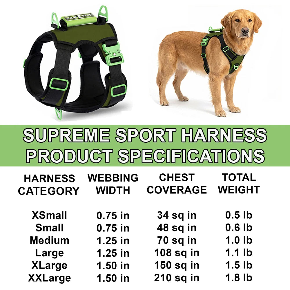 Dog Harness with No-Pull Control, Reflective Visibility, Adjustable Sizes and Multi-Point Leash Attachments for Active Wal
