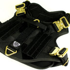 Dog Harness with Padded Nylon Webbing, Four-Point Buckles and Adjustable Front and Back Attachments for Daily Walks