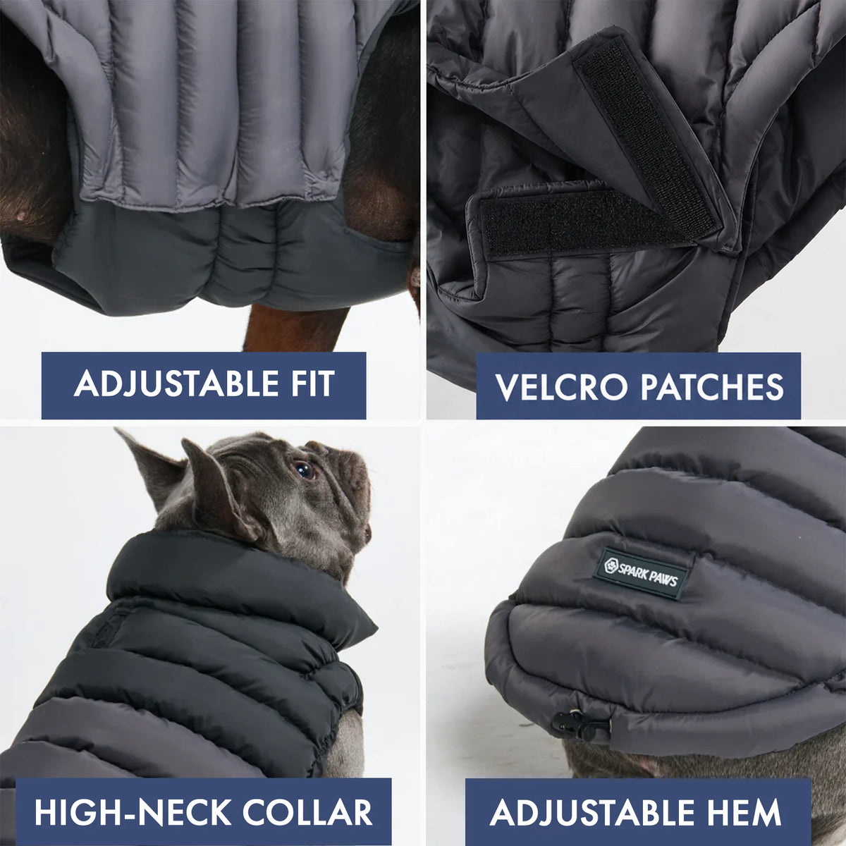Dog Puffer Winter Jacket in Black