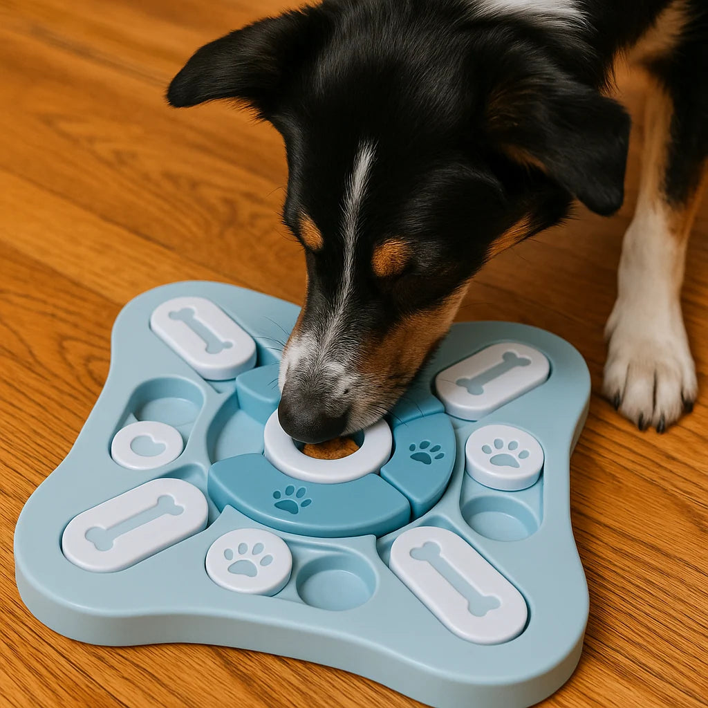 Dog Puzzle Toy with 3 Difficulty Levels and 16 Treat Compartments for Interactive Mental Enrichment
