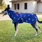 Dog Raincoat with Waterproof Windproof Coverage, Adjustable Belly Strap, Hood, Harness Openings and High-Visibility Detail