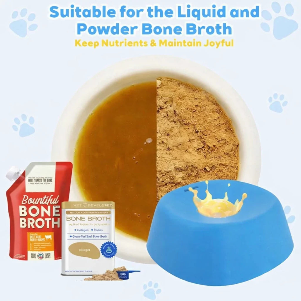 Dog Slow Feeder Bowl for Liquid Treats with a Smooth Floating Ball to Help Reduce Splashes During Feeding