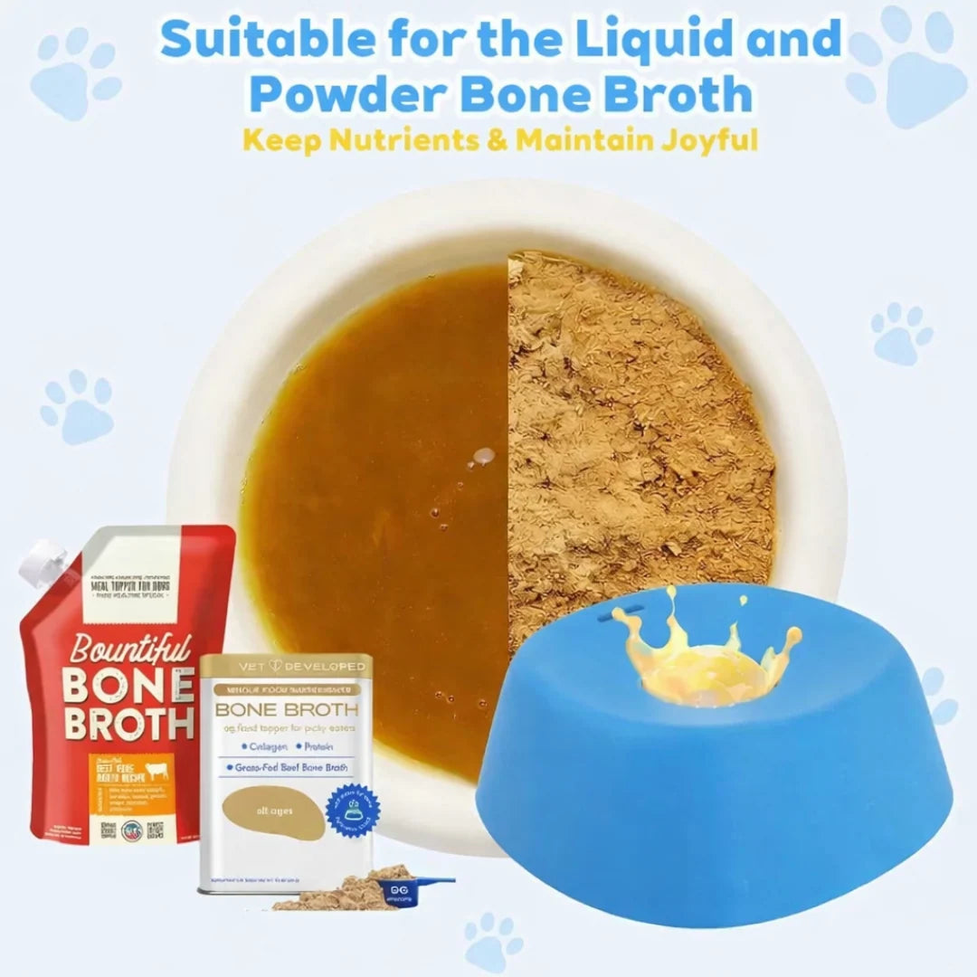 Dog Slow Feeder Bowl for Liquid Treats with a Smooth Floating Ball to Help Reduce Splashes During Feeding