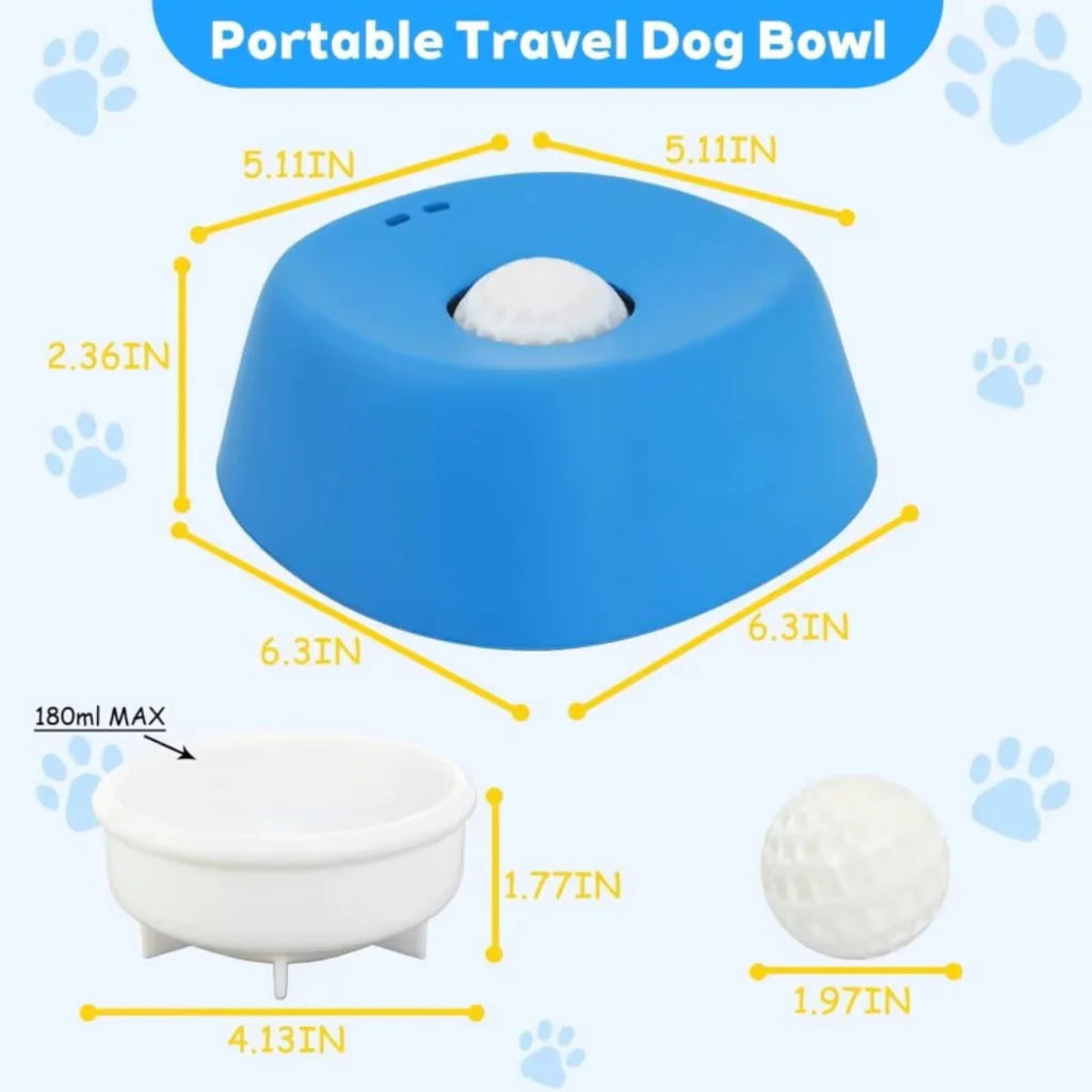 Dog Slow Feeder Bowl for Liquid Treats with a Smooth Floating Ball to Help Reduce Splashes During Feeding