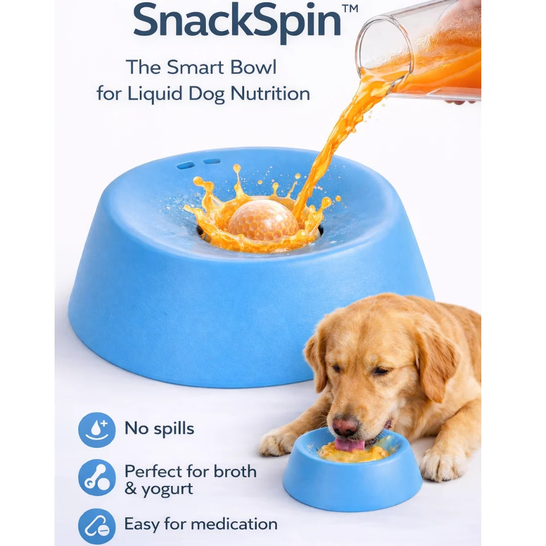 Dog Slow Feeder Bowl for Liquid Treats with a Smooth Floating Ball to Help Reduce Splashes During Feeding
