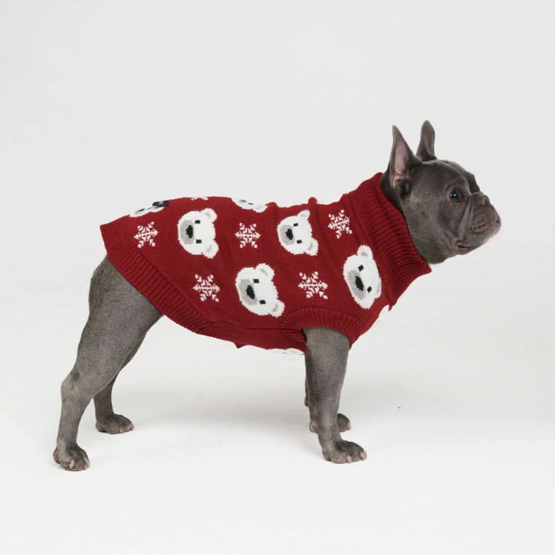 Dog Sweater with Ribbed Neck, Cuffs and Hem, Stretchable Knit Fit, Deep V Potty Cut, Sizes S–4XL