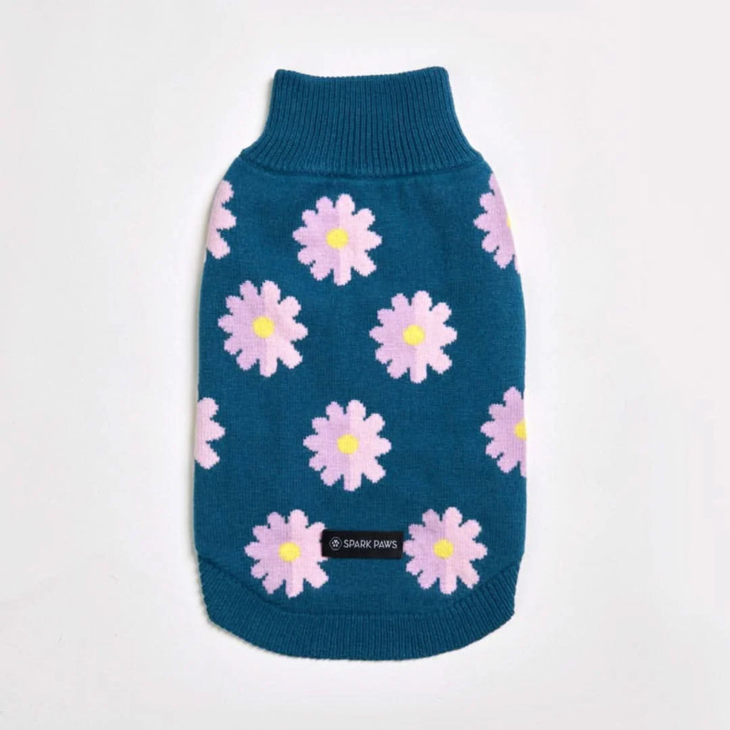 Dog Sweater with Soft Knit Stretch, Ribbed Trim, Deep V Potty Cut and Seven Printed Designs