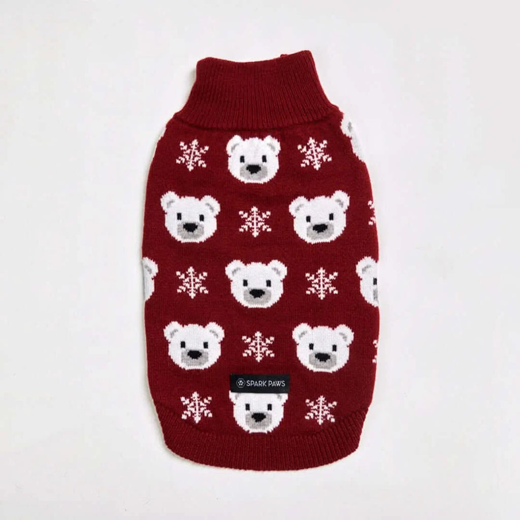 Dog Sweater with Soft Knit Stretch, Ribbed Trim, Deep V Potty Cut and Seven Printed Designs