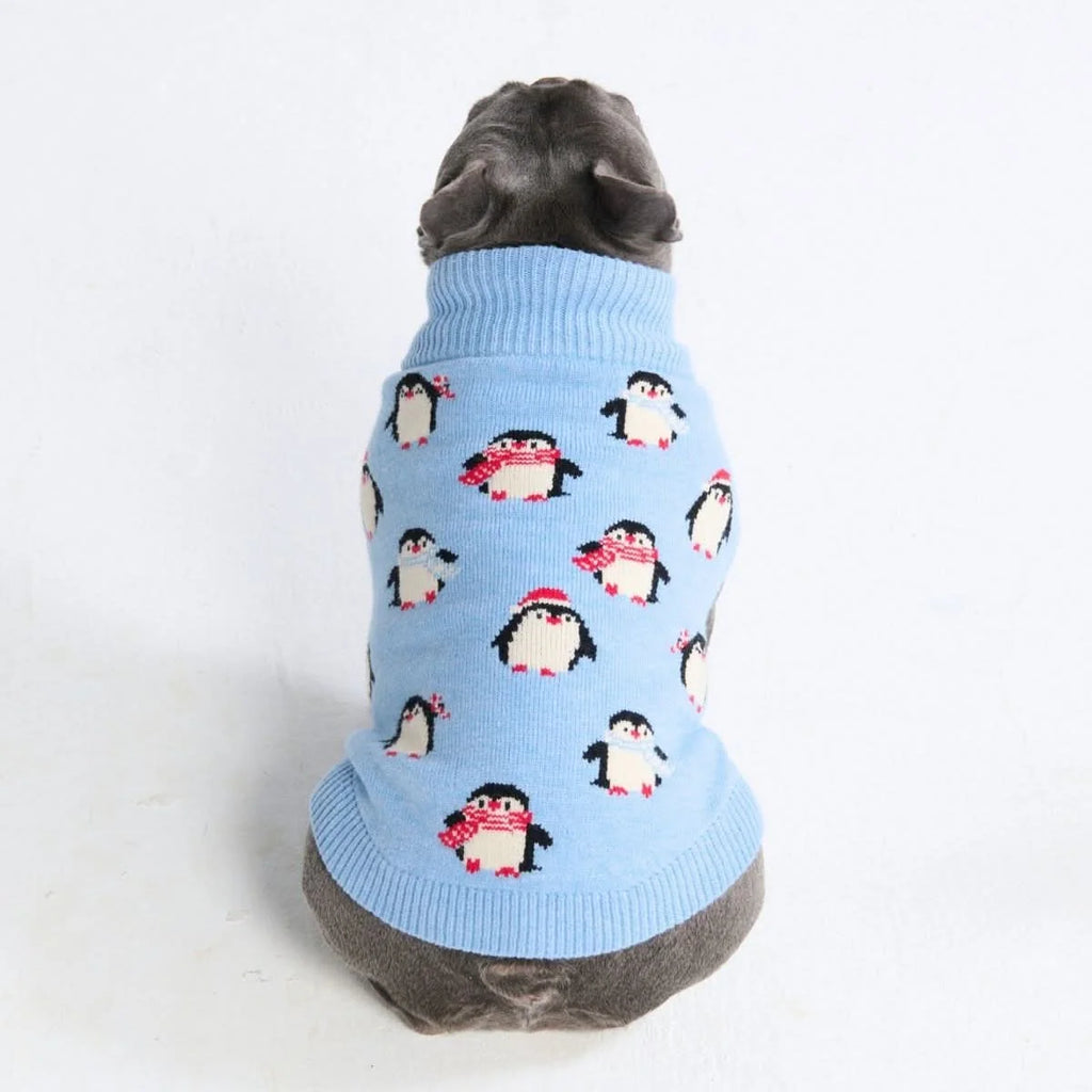 Dog Sweater with Soft Knit Stretch, Ribbed Trim, Deep V Potty Cut and Seven Printed Designs