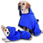 Dog Towel Drying Robe with Waist Strap, Oversized Fast-Drying Coat for Wet Walks, Baths and Beach Trips