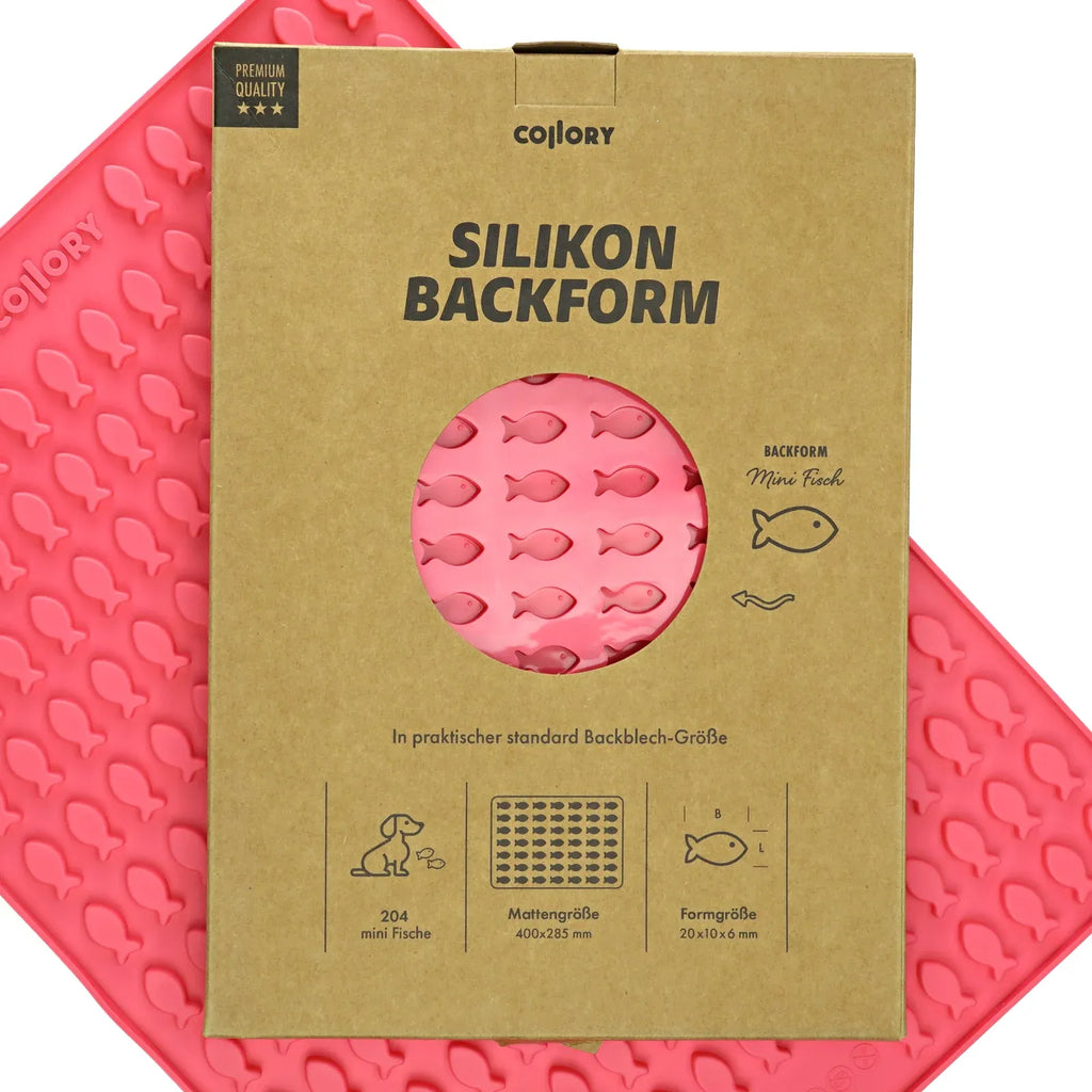 Dog Treat Baking Mat, MINI Fisch (2cm lang)-Rosa