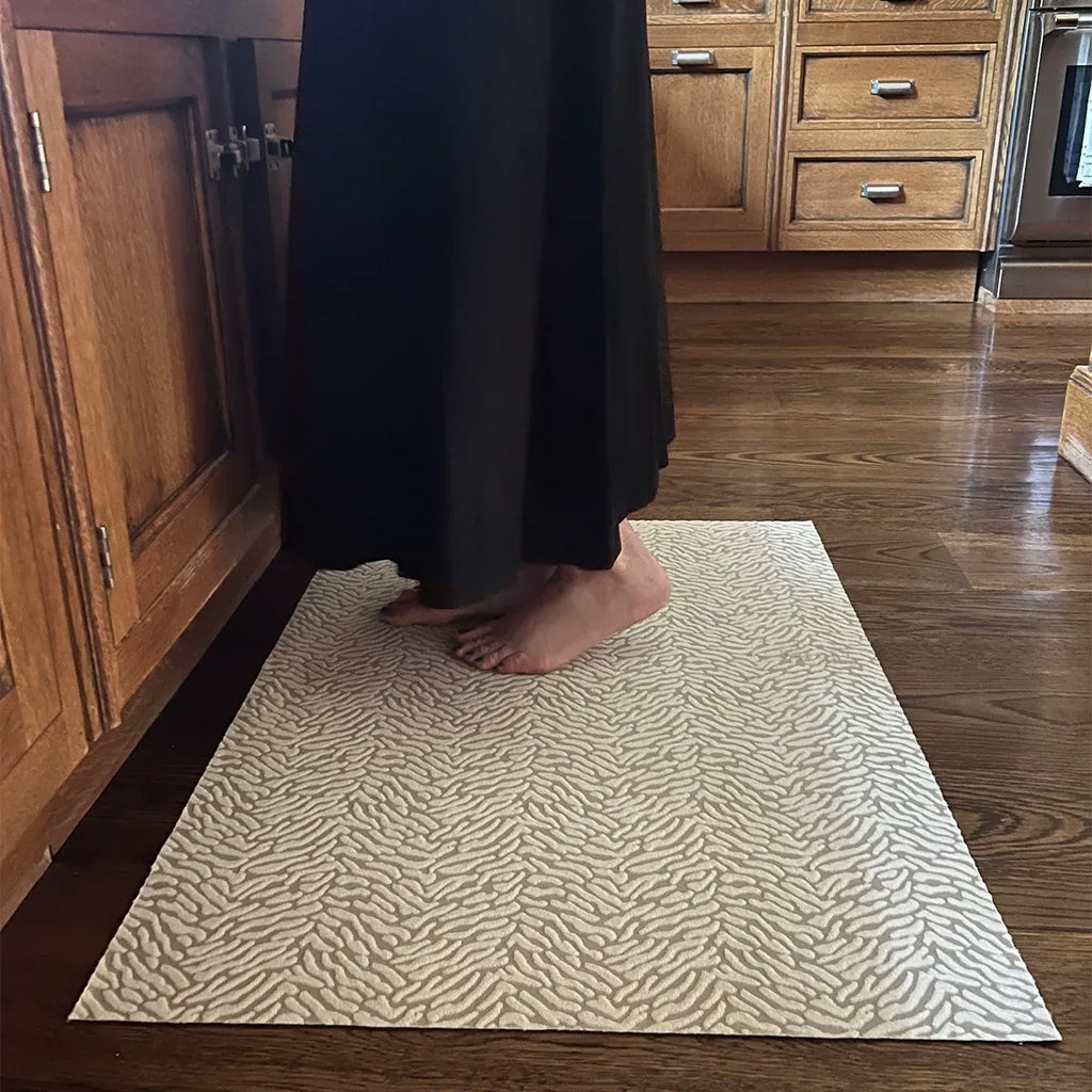 Doormat for Entryways, Kitchens and Halls with Ultra-Thin Profile, Slip-Resistant Backing and Almond Tigress Design