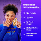 Double Chocolate Cereal Treats with 12g Protein and 1g Sugar per Serving, 4-Box Snack Pack