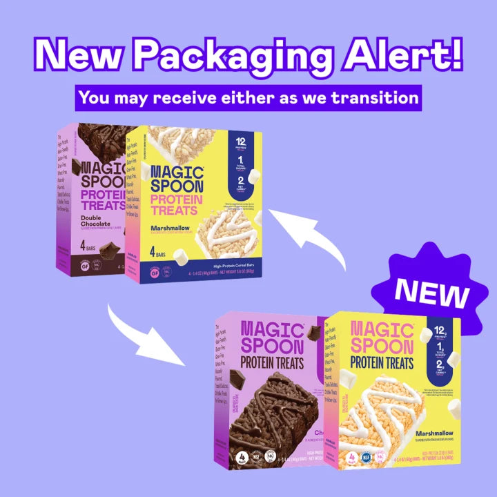 Double Chocolate Cereal Treats with 12g Protein and 1g Sugar per Serving, 4-Box Snack Pack