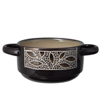 Double Handled Soup Bowl in Reactive Glaze Stoneware, 28 Ounces