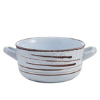 Double Handled Soup Bowl in White Stoneware