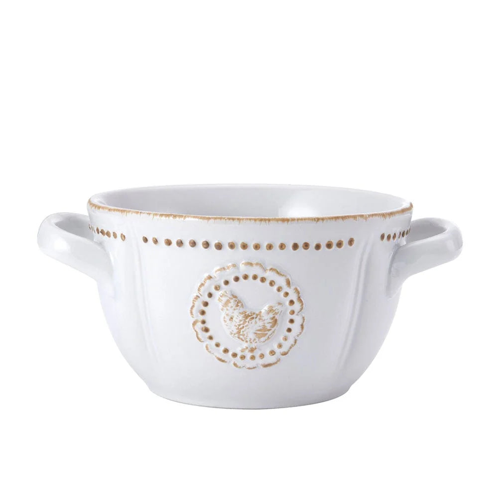 Double Handled Stoneware Soup Bowl, 27-Ounce Capacity and