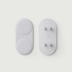 Double Outlet Cover in Soft Silicone That Bends Aside, Fog