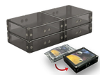Double Piece Keeper Trays 4-Pack for Board Game Cards and Grouped Tokens, Magnetic Stackable Modular Storage Boxes