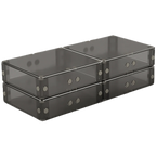 Double Piece Keeper Trays 4-Pack for Board Game Cards and Grouped Tokens, Magnetic Stackable Modular Storage Boxes