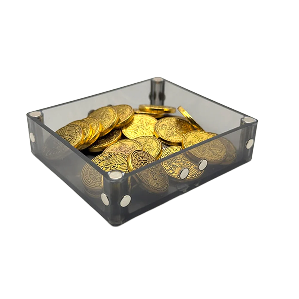 Double Piece Keeper Trays 4-Pack for Board Game Cards and Grouped Tokens, Magnetic Stackable Modular Storage Boxes