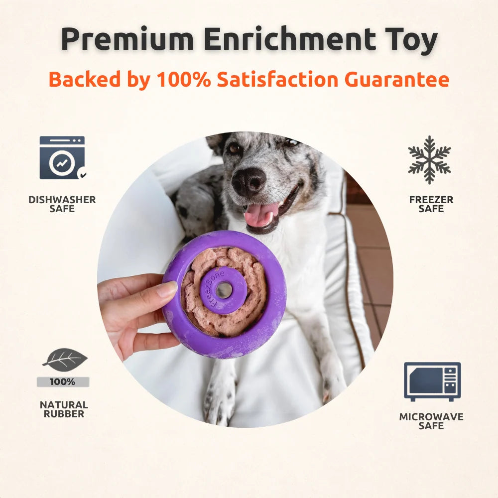 Doughnut Dog Treat Toy in Natural Rubber
