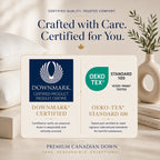 Down Pillow for Sleeping with Canadian Down Fill, Standard, Queen, or King Sizes and Soft, Medium, or Firm Support