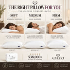 Down Pillow for Sleeping with Canadian Down Fill, Standard, Queen, or King Sizes and Soft, Medium, or Firm Support