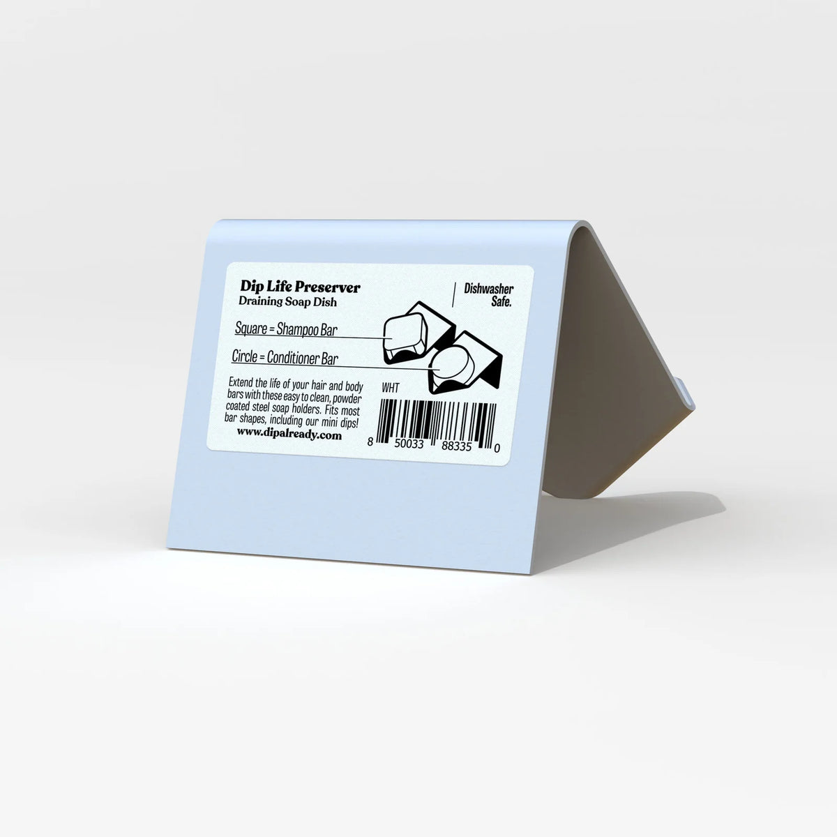 Draining Soap Dish for Shower Bars, White Powder-Coated Stand for Shampoo and Conditioner Storage