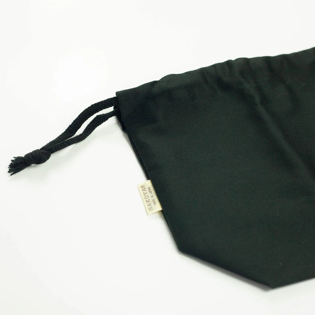 Drawstring Bento Lunch Bag in Black, Made from 100% Cotton in