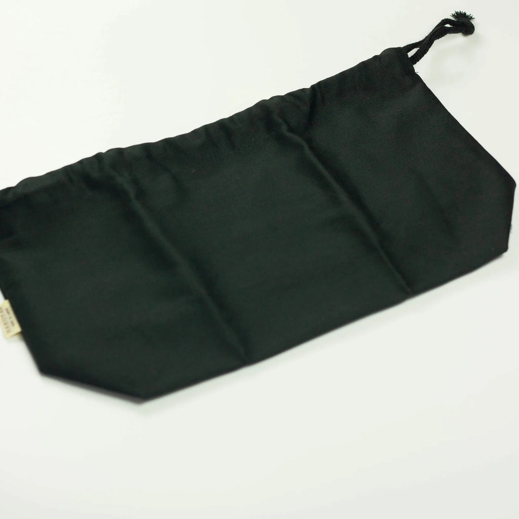 Drawstring Bento Lunch Bag in Black, Made from 100% Cotton in